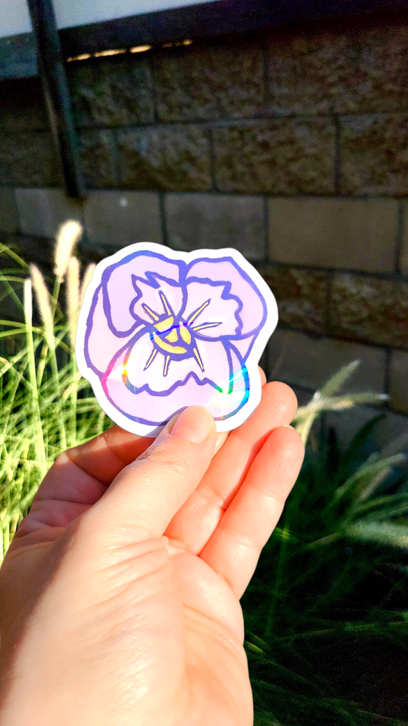 Warm Violet Pansy Sticker