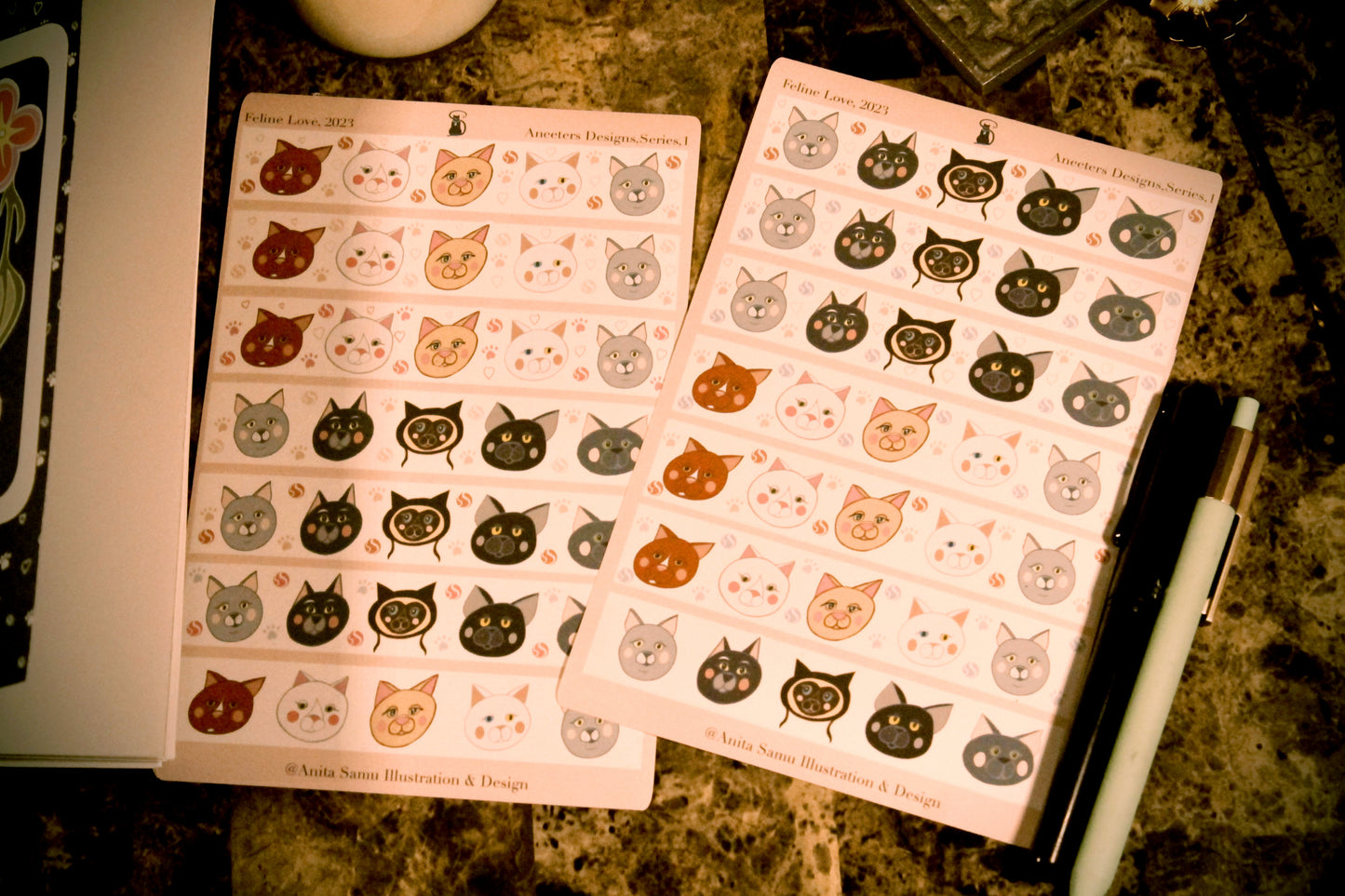 Feline Love - Sticker Strip Sheet Set