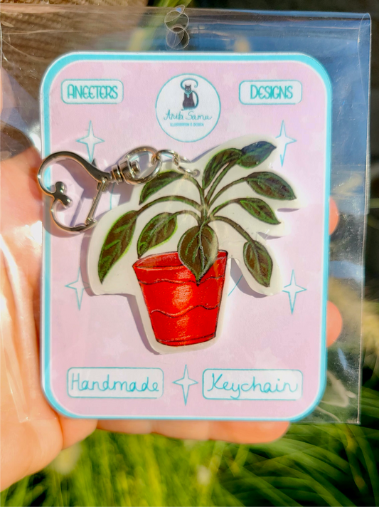 Red Plant Love Keychain