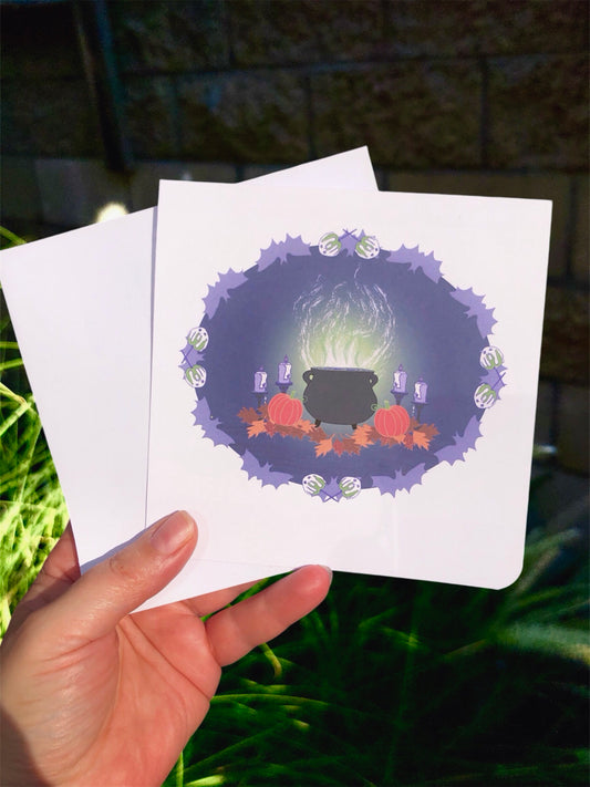 Happy Haunts Cauldron Greeting Card With Envelope