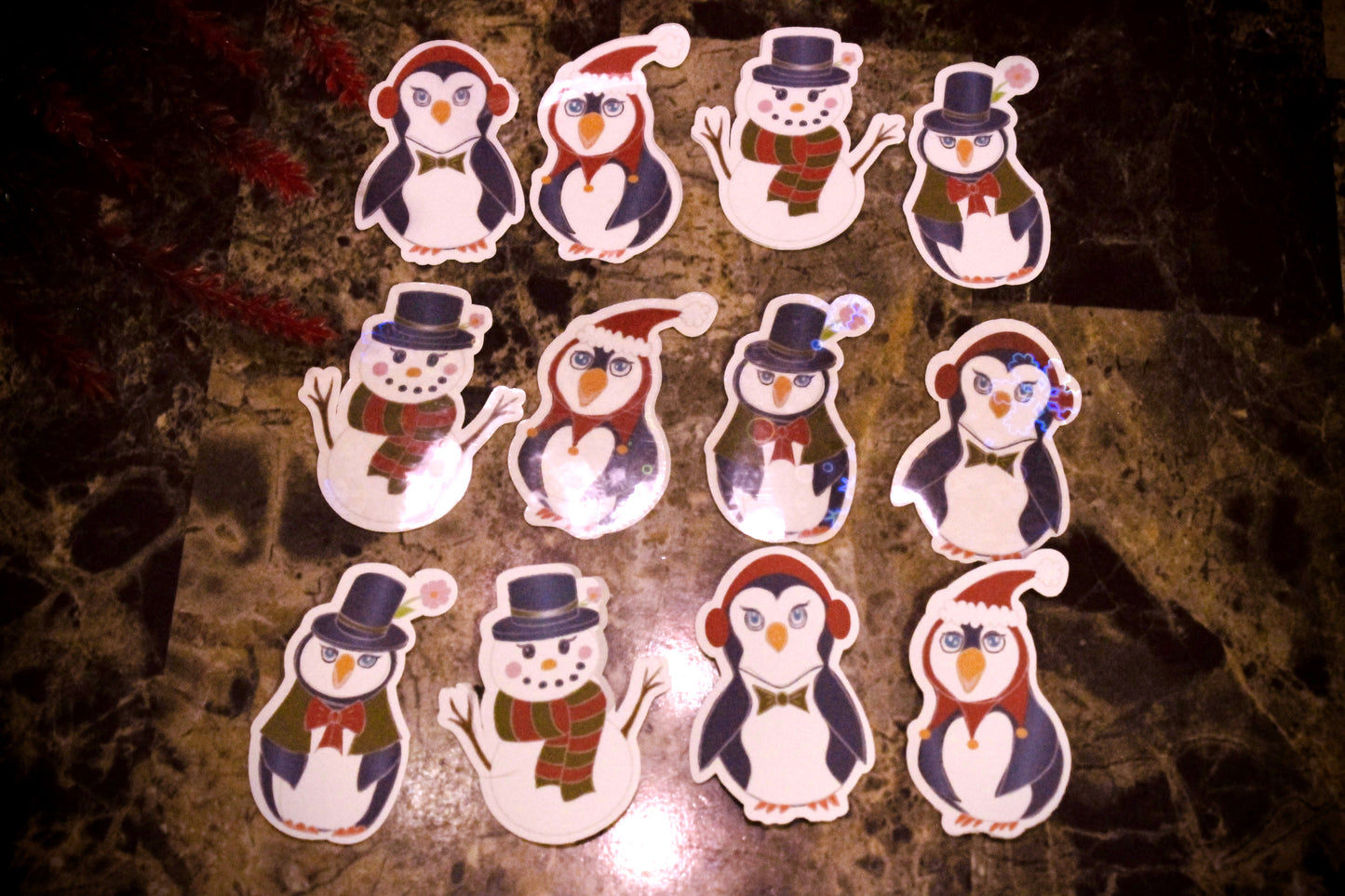 Winter Greetings! Holiday Penguins Sticker Set