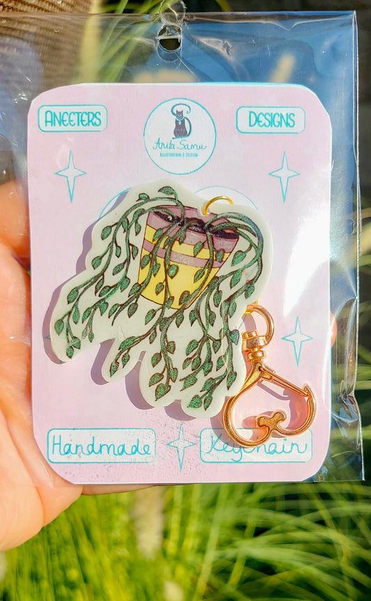 Hanging Plant Love Keychain