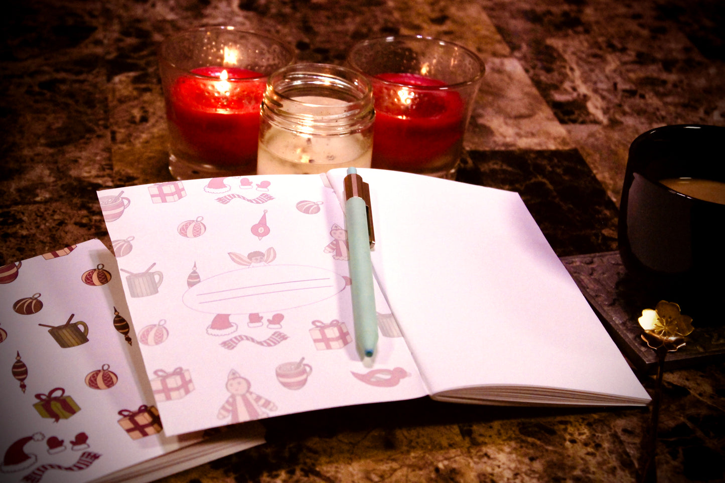 Winter Greetings Handmade Notebook - Journal Size