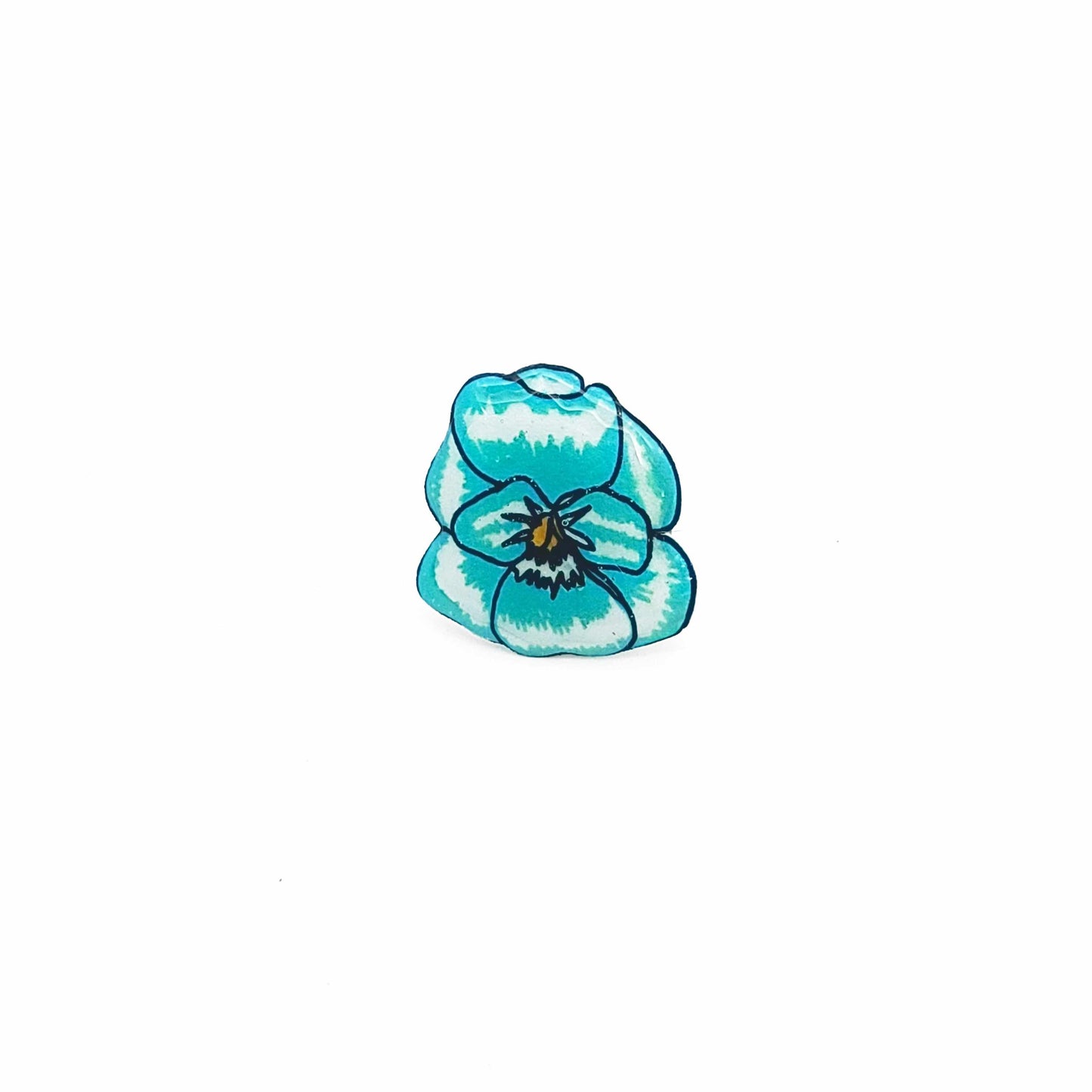 Pansy Aqua Pin